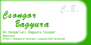 csongor bagyura business card